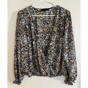 Sanctuary surplice geometric blouse size L